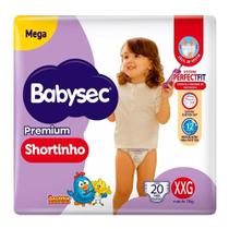 Fralda Descartável Babysec Shortinho Mega Tamanho XXG - 6 Pacote com 20 Fraldas - Total 120 Tiras Fralda Descartável Babysec Shortinho Mega Tamanho XXG - 6 Pacote com 20 Fraldas - Total 120 Tiras