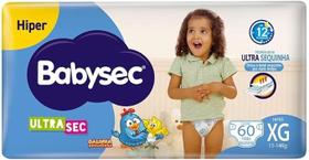 Fralda descartavel babysec ultra hiper xg com 60 unidades