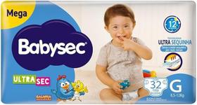 Fralda descartavel babysec ultra mega g com 32 unidades