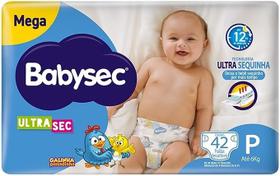 Fralda descartavel babysec ultra mega p com 42 unidades
