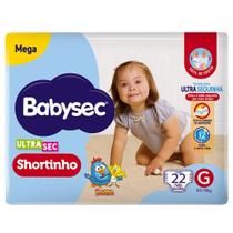 Fralda Descartável Babysec UltraSec Shortinho Mega Tamanho G 22 Unidades
