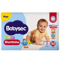 Fralda Descartável Babysec UltraSec Shortinho Mega Tamanho M 26 Unidades