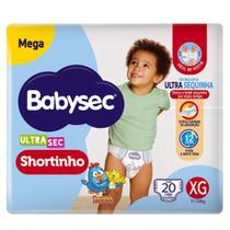 Fralda Descartável Babysec UltraSec Shortinho Mega Tamanho XG 20 Unidades
