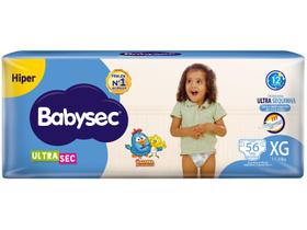 Fralda Descartável Bebê Infantil Babysec Ultrasec Hiper Tamanho XG 56 Unidades
