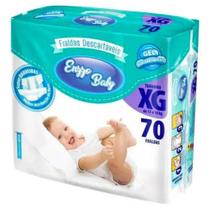 Fralda Descartável Bebê Infantil Enzzo Baby Híper Xg Com 70 Unidades
