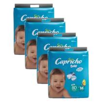 Fralda Descartavel Capricho Baby Mega 4 Pacotes Tamanho M 320 Fraldas