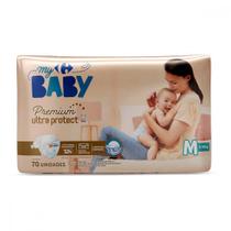 Fralda Descartável Carrefour My Baby M Soft e Protect 70 Unidades