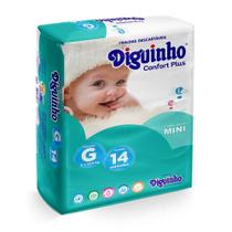 Fralda descartavel diguinho plus economica mini G 14 unidades