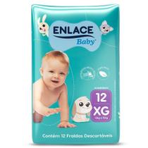 Fralda Descartável Enlace Baby Jumbinho Tamanho XG - 9 Pacotes com 12 Tiras