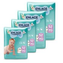 Fralda Descartável Enlace Baby Tamanho XG - 4 Pacotes com 52 Tiras Fralda Descartável Enlace Baby Tamanho XG - 4 Pacotes com 52 Tiras