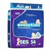 Fralda Descartável Evolution Econômico Hiper SEG Com 54 Unidades