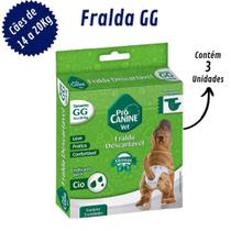 Fralda Descartável GG para Cães 3 Unidades Prócanine