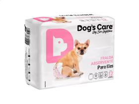 Fralda Descartável Higiênica P/cães Fêmea Dogs Care 12 Un G