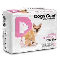 Fralda Descartável Higiênica p/ Cães Fêmea Dogs Care M 12 un - Dog's Care