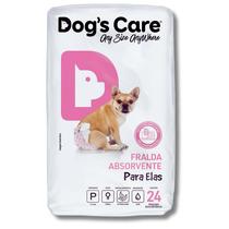 Fralda Descartável Higiênica para Cães Fêmea Tam P com 24 Unidades Super Absorventes - Dogs Care