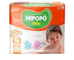 Fralda descartavel hipopo baby mega g c/70unid