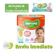 Fralda Descartável Hipopo Bebê M C/ 80 Un, Tamanho Médio (m) - CCM INDUSTRIA