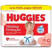 Fralda Descartável Huggies Máxima Proteção G 58 Unidades Fralda Descartável Huggies Máxima Proteção G 58 Unidades
