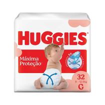 Fralda Descartável Huggies Máxima Proteção Tamanho G - 6 Pacotes com 32 Fraldas - Total 192 Tiras
