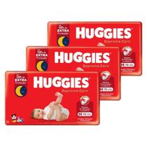 Fralda Descartável Huggies Máxima Proteção Tamanho M - 3 Pacotes com 72 Fraldas - Total de 216 Tiras