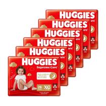 Fralda Descartável Huggies Máxima Proteção Tamanho XG - 6 Pacotes com 26 Fraldas - Total 156 Tiras