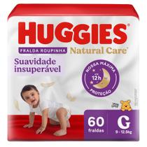 Fralda Descartável Huggies Natural Care Roupinha Hiper G 60 Unidades