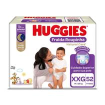 Fralda Descartável Huggies Natural Care Roupinha Hiper XXG 52 Unidades