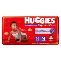 Fralda Descartável Huggies Roupinha Proteção Acolchoada Tamanho M - 6 Pacotes com 36 Fraldas - Total 216 Tiras