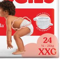 Fralda Descartável Huggies Roupinha Proteção Acolchoada Tamanho XXG - 6 Pacotes com 24 Fraldas - Total 144 Tiras