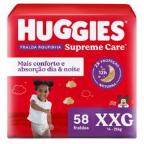 Fralda Descartável Huggies Supreme Care Roupinha Bag XXG 58 Unidades