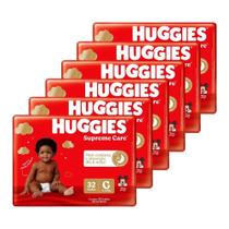 Fralda Descartável Huggies Supreme Care Tamanho G - 6 Pacotes com 32 Fraldas - Total 192 Tiras