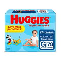 Fralda Descartável Huggies Tripla Proteção G com 78 UN