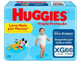Fralda Descartável Huggies Tripla Proteção Hiper - Tamanho XG- Com 66 Unidades