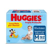 Fralda Descartável Huggies Tripla Proteção M com 92 UN