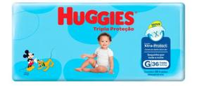 Fralda Descartável Infantil Bebê Criança Pacote Mega Tamanho G com 36 unidades Huggies