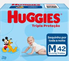 Fralda Descartável Infantil Bebê Huggies Tamanho M com 42 unidades
