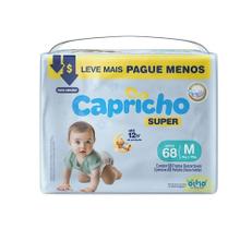 Fralda Descartavel Infantil Capricho Super Tubos Magico M 68 unidades
