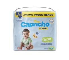 Fralda Descartavel Infantil Capricho Super Tubos Magico XG 58 unidades