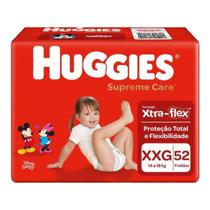 Fralda Descartável Infantil Huggies Supreme Care Tamanho XXG com 52 unidades