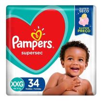 Fralda Descartável Infantil Pampers Supersec Xxg Pacote 34 U