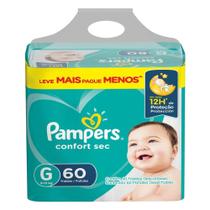 Fralda Descartável Infantil Pampers tamanho G 60 unidades