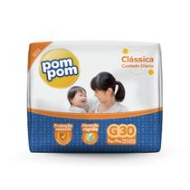 Fralda Descartável Infantil Pom Pom Clássica Cuidado Diário Mega