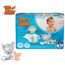 Fralda Descartável Infantil Tom e Jerry Hiper 1 Pacote Tamanho G Com 70 Unidades - TOM & JERRY