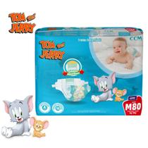 Fralda Descartável Infantil Tom e Jerry Hiper 1 Pacote Tamanho M Com 80 Unidades - TOM & JERRY - CCM