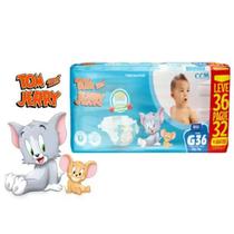 Fralda Descartável Infantil Tom e Jerry Mega 1 Pacote Tamanho G com 36 Unidades - TOM & JERRY