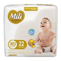Fralda Descartavel Mili Love&Care Jumbo Tamanho XG - 9 Pacotes com 22 Fraldas Fralda Descartavel Mili Love&Care Jumbo Tamanho XG - 9 Pacotes com 22 Fraldas