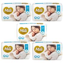 Fralda Descartável Mili - Love & Care - Linha Premiun - Tam P 5 Pacotes c/28 (total 140 fraldas)