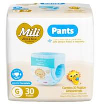 Fralda Descartável Mili Love & Care PREMIUM PANTS (Tamo G) cintura elástica 360º - pacote c/ 30 Fralda Descartável Mili Love & Care PREMIUM PANTS (Tamo G) cintura elástica 360º - pacote c/ 30