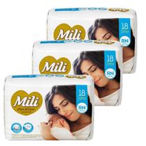 Fralda Descartável MILI Love & Care RN 3 pacotes c/ 18 fraldas (Total: 54 fraldas) Premium