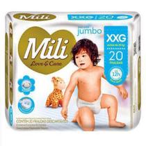 Fralda Descartável MILI Love Care Tam XXG 20 Fraldas com Gel Super Absorvente Proteção Dia e Noite Fralda Descartável MILI Love Care Tam XXG 20 Fraldas com Gel Super Absorvente Proteção Dia e Noite